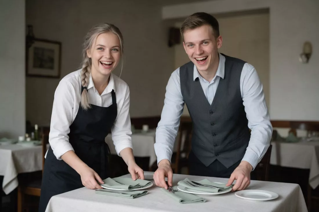 studenci-hotelarstwa-nakrywaja-stol-w-restauracji