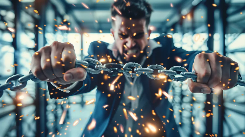 man-holding-chain-with-chain-that-says-no-one-is-holding-it