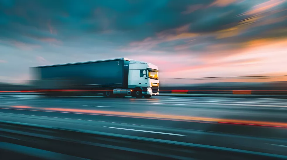 truck-is-speeding-road