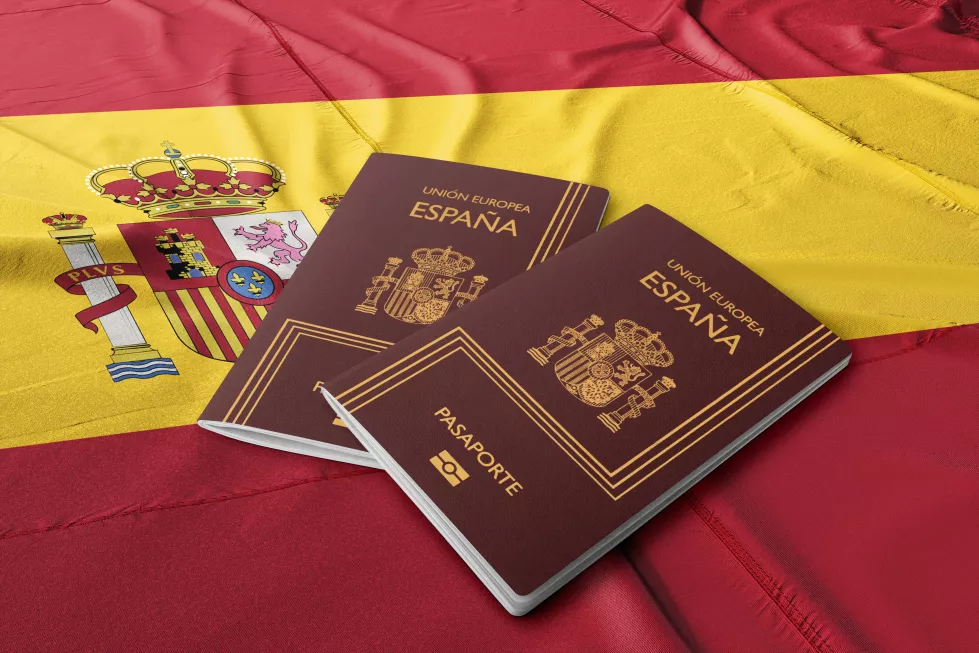 spain-passport-flag-their-country-top-view