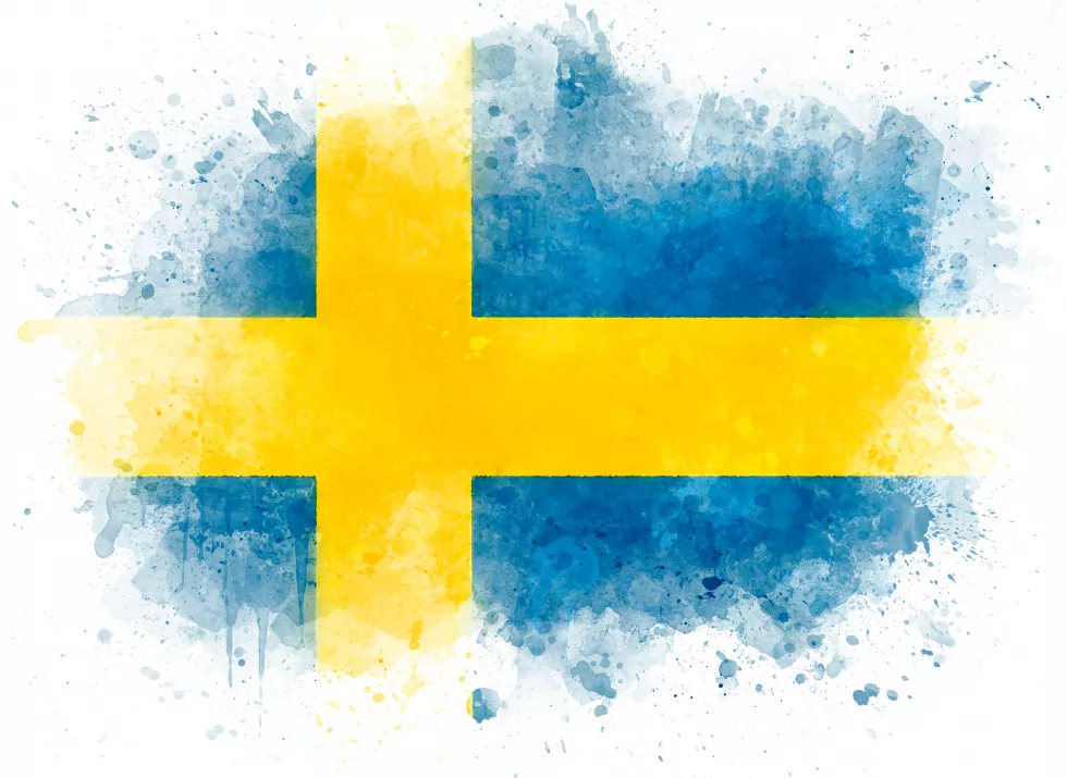 illustration-sweden-flag-watercolor-flag-white-paper