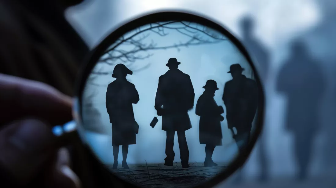 close-attention-people-through-magnifying-glass-chase-surveillance-stalking-concept