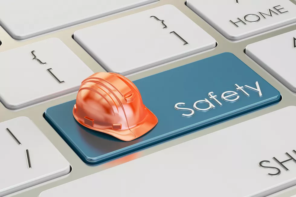 industrial-safety-concept-keyboard-button-3d-rendering