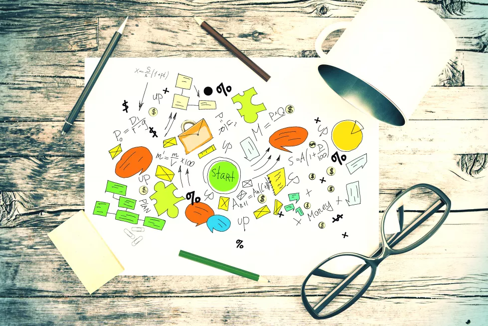 desktop-with-business-sketch