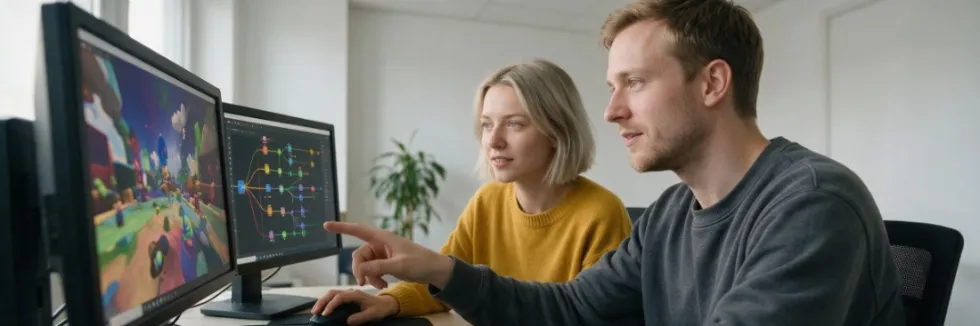 tworcy-projektuja-interaktywna-scene-3d-przy-monitorach