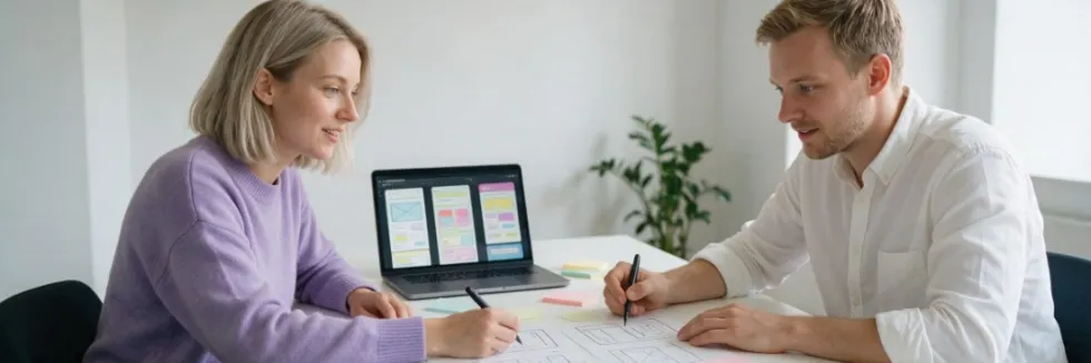projektantka-i-projektant-ux-szkicuja-ekrany-aplikacji