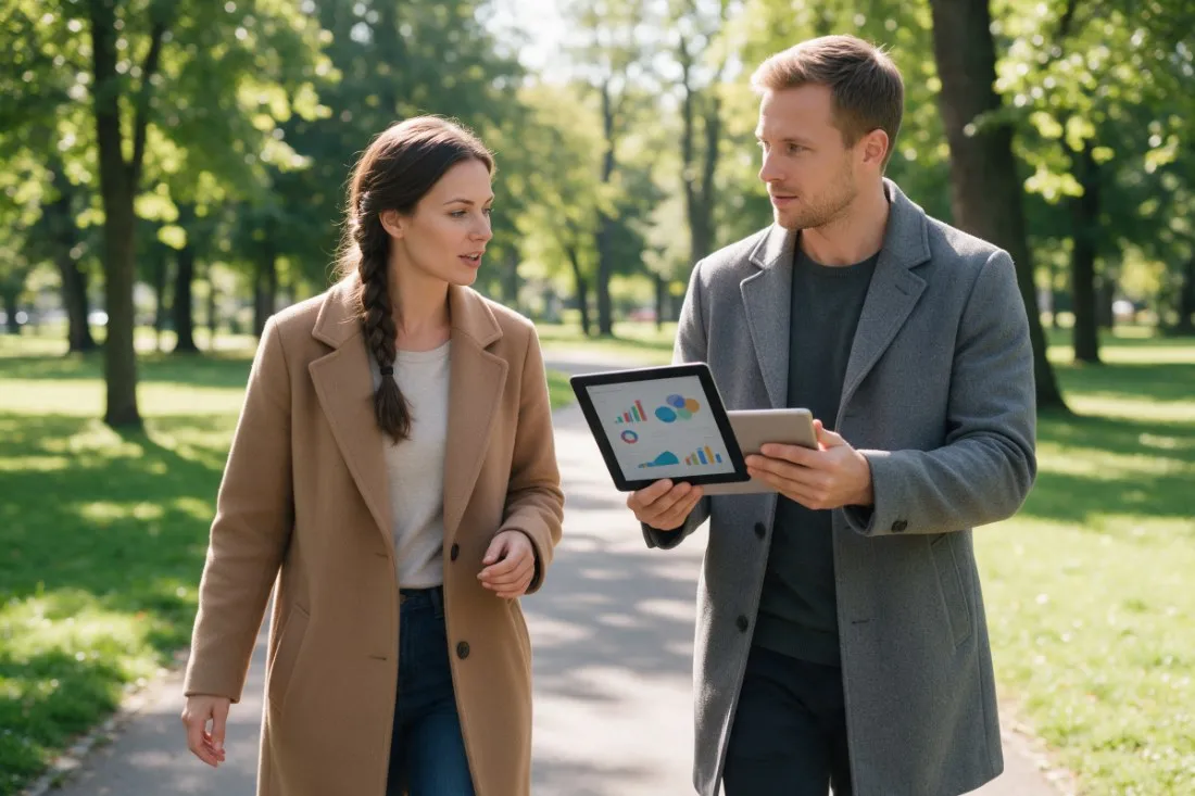 marketingowcy-rozmawiaja-o-strategii-w-parku