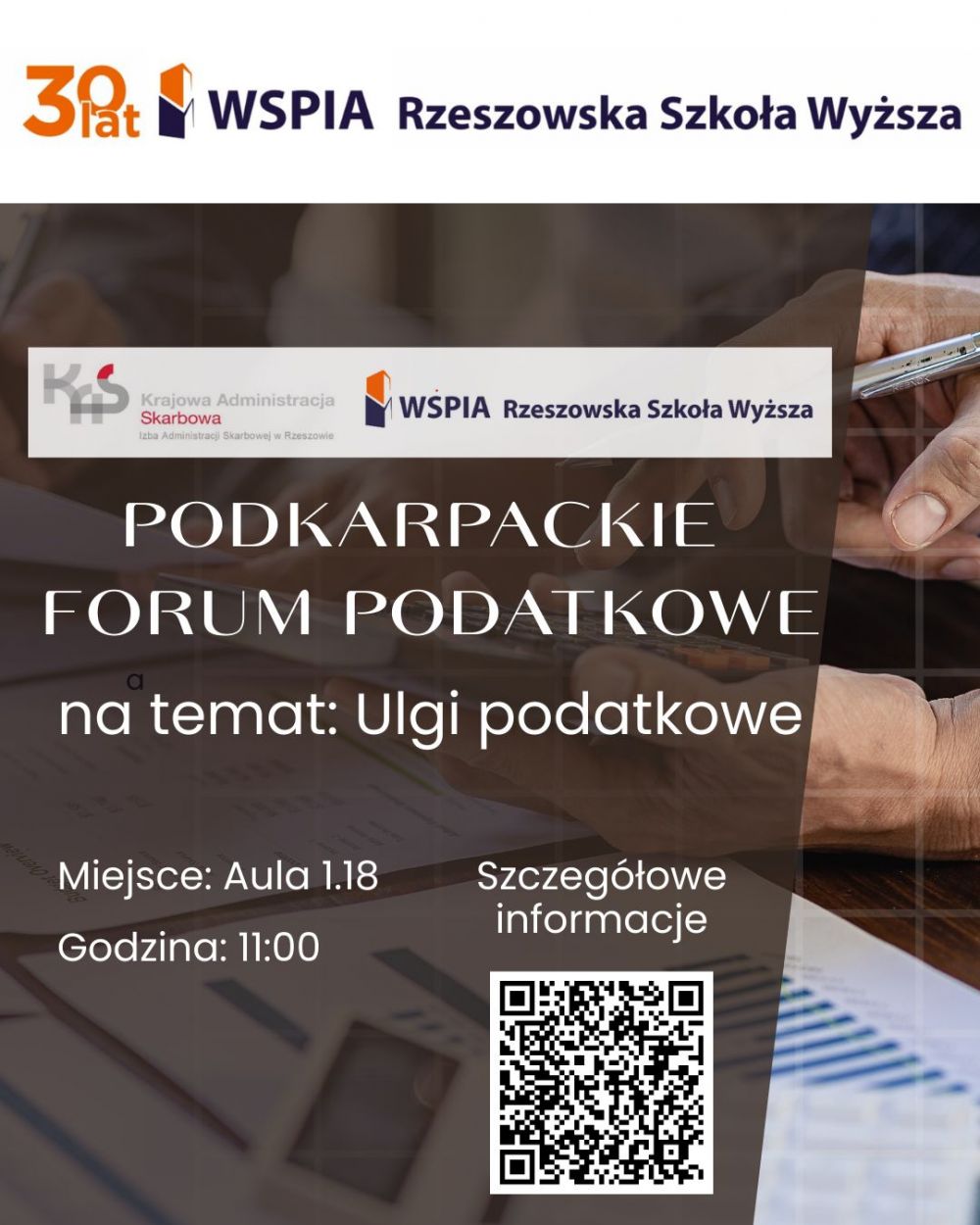 Podkarpackie Forum Podatkowe nt. Ulgi podatkowe w WSPiA