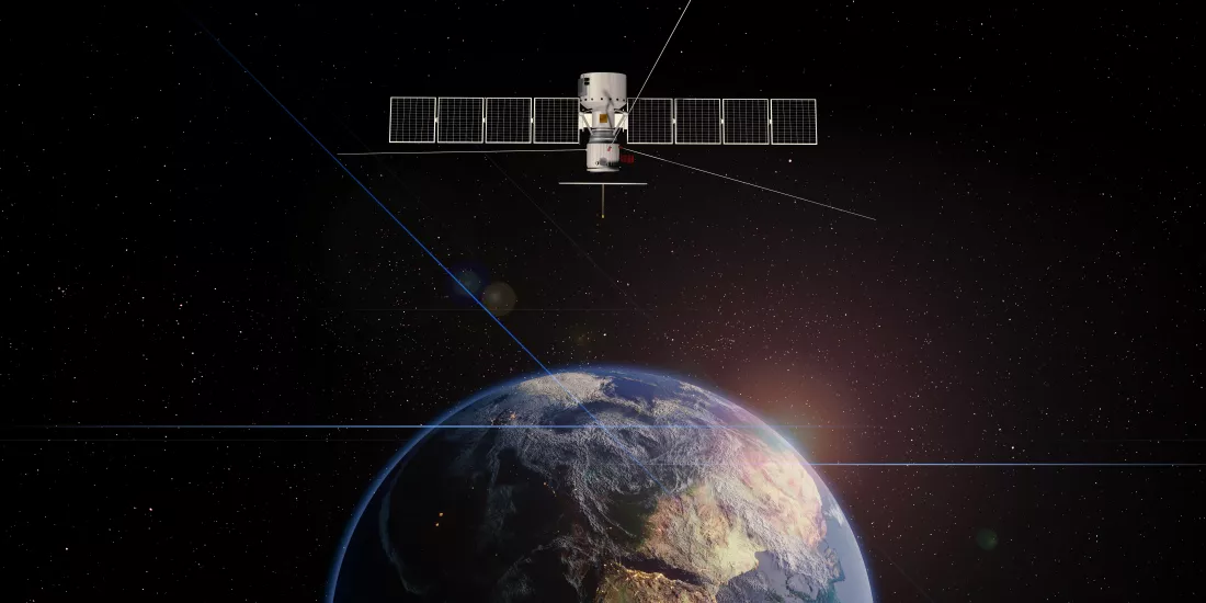 communication-satellite-floating-space-with-globe-background-transmitting-via-satellite