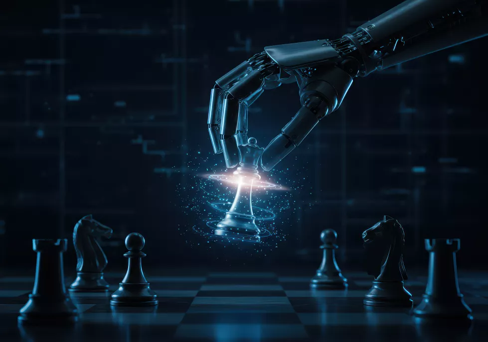 ai-hand-moves-king-chessboard-representing-connection-artificial-intelligence