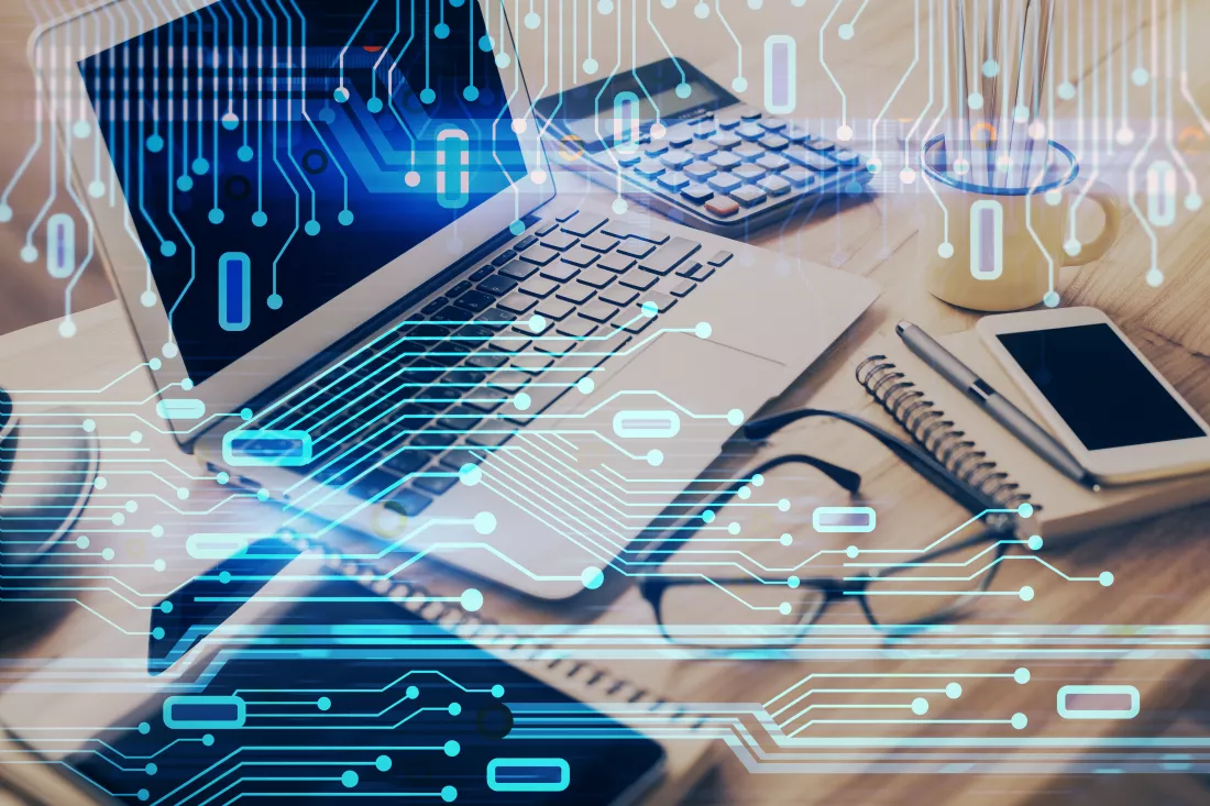 double-exposure-table-with-computer-background-data-theme-drawing-concept-innovation