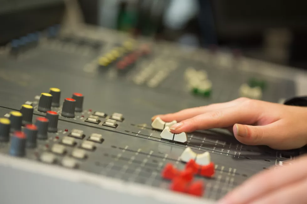 student-working-sound-mixer
