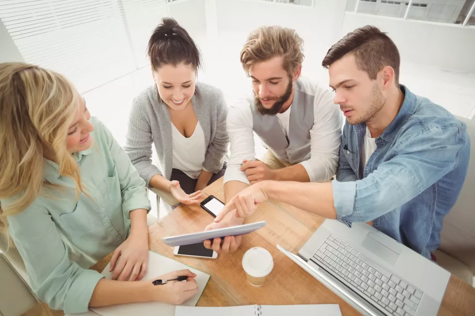 high-angle-view-business-people-using-digital-tablet