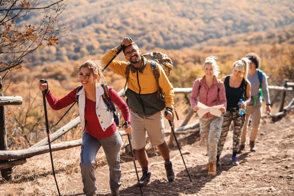 small-happy-group-people-hiking-autumn-while-walking-row