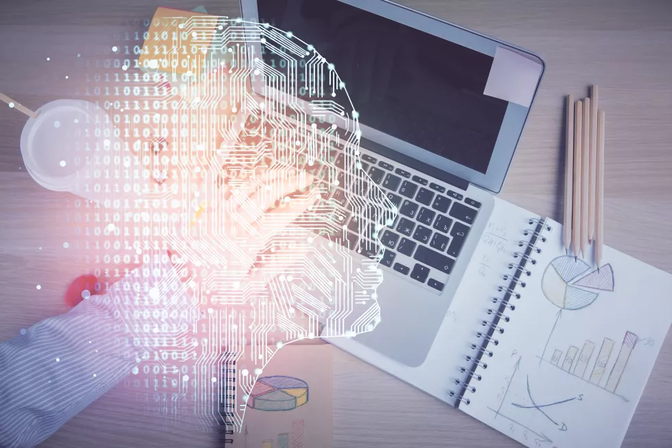 double-exposure-man-s-hands-typing-computer-keyboard-brain-hologram-drawing-top-view-ai-data-technology-concept