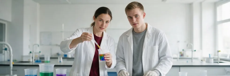 nauczycielka-pokazuje-studentowi-doswiadczenie-chemiczne