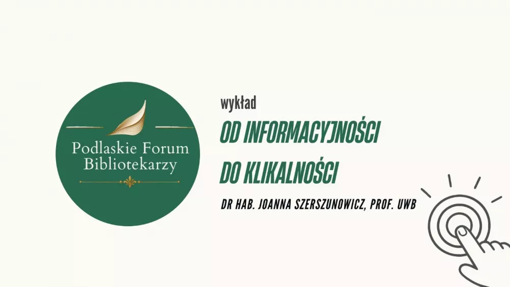 Plakat wykładu o języku współczesnych mediów w Bibliotece Uniwersyteckiej.