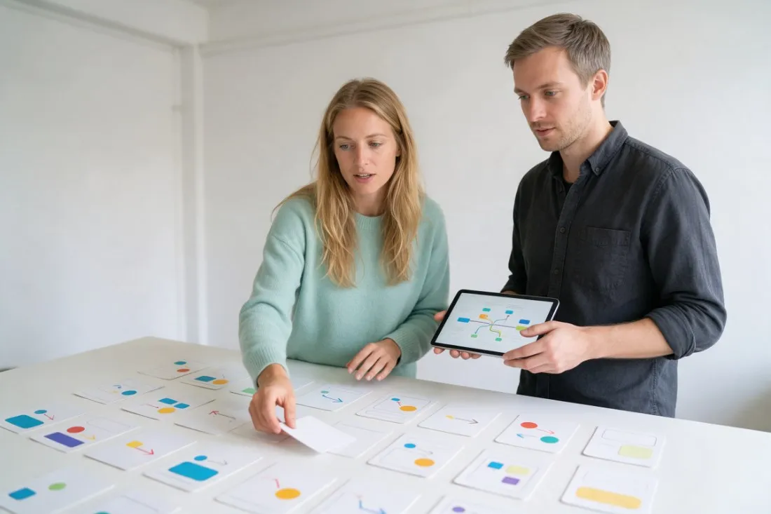 projektanci-behawioralni-ukladaja-papierowe-prototypy-aplikacji