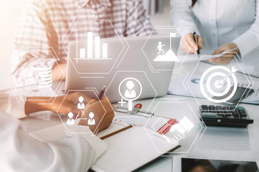 business-team-discussing-data-with-document-data-with-vr-screen-quality-management-icon-desk-table-standardisation-certification-conceptx9