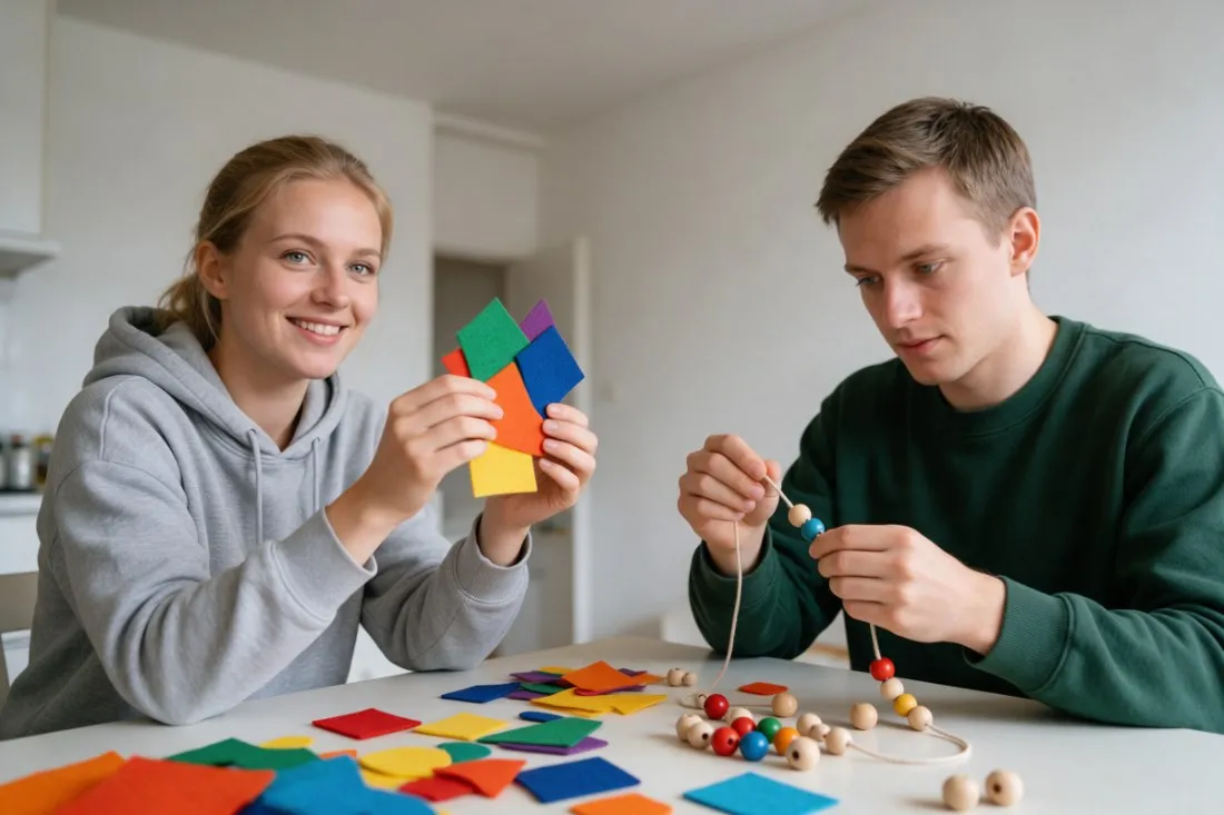 studenci-wykonuja-pomoce-dydaktyczne-z-filcu