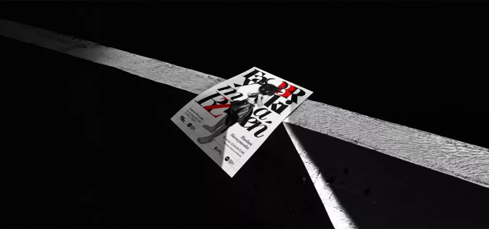 Grafika zapowiadająca wystawę „Fabryki Marzeń” w Galerii Wersalka Akademii Humanistyczno-Ekonomicznej w Łodzi