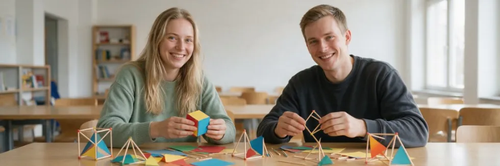studentka-i-student-skladaja-bryly-geometryczne