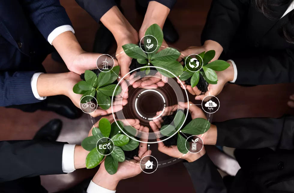 business-partnership-nurturing-growing-plant-together-with-carbon-icon-symbolize-esg-sustainable-environment-protection-with-eco-technology-carbon-credit-solution-net-zero-future-reliance