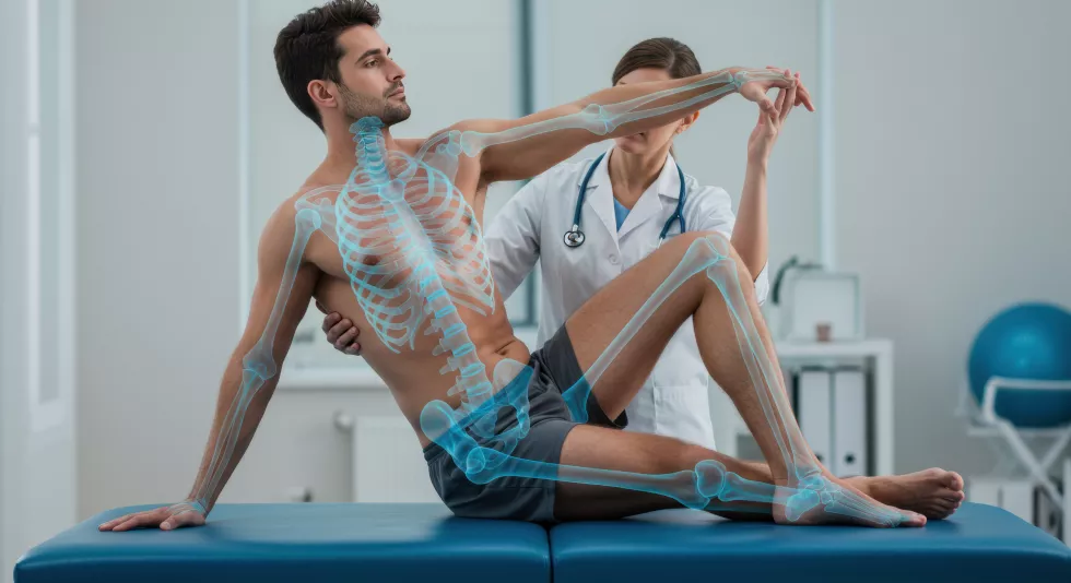 physiotherapist-examining-male-patient-with-digital-skeleton-overlay
