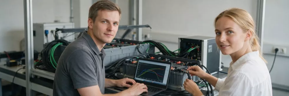 inzynierowie-testuja-modul-magazynu-energii-w-laboratorium