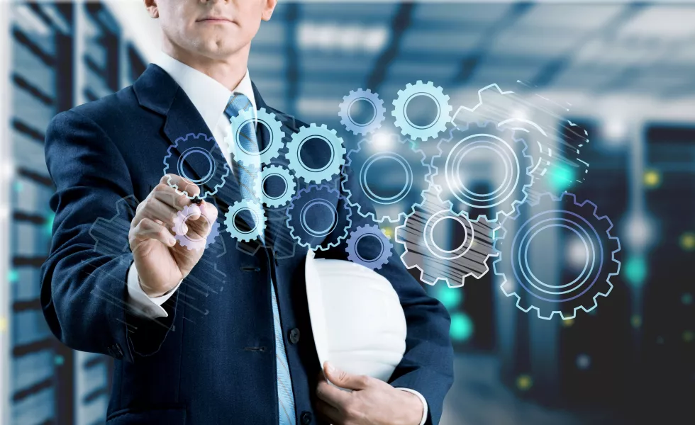 business-man-black-suit-touching-screen-with-signs-background